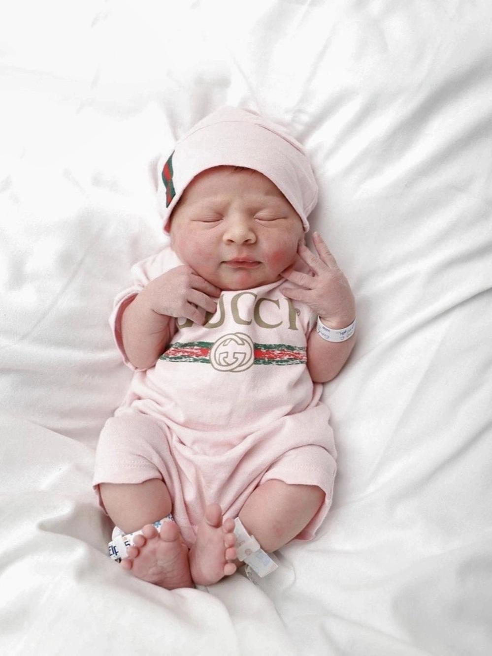 Gucci Baby cotton gift set with Gucci logo Pink